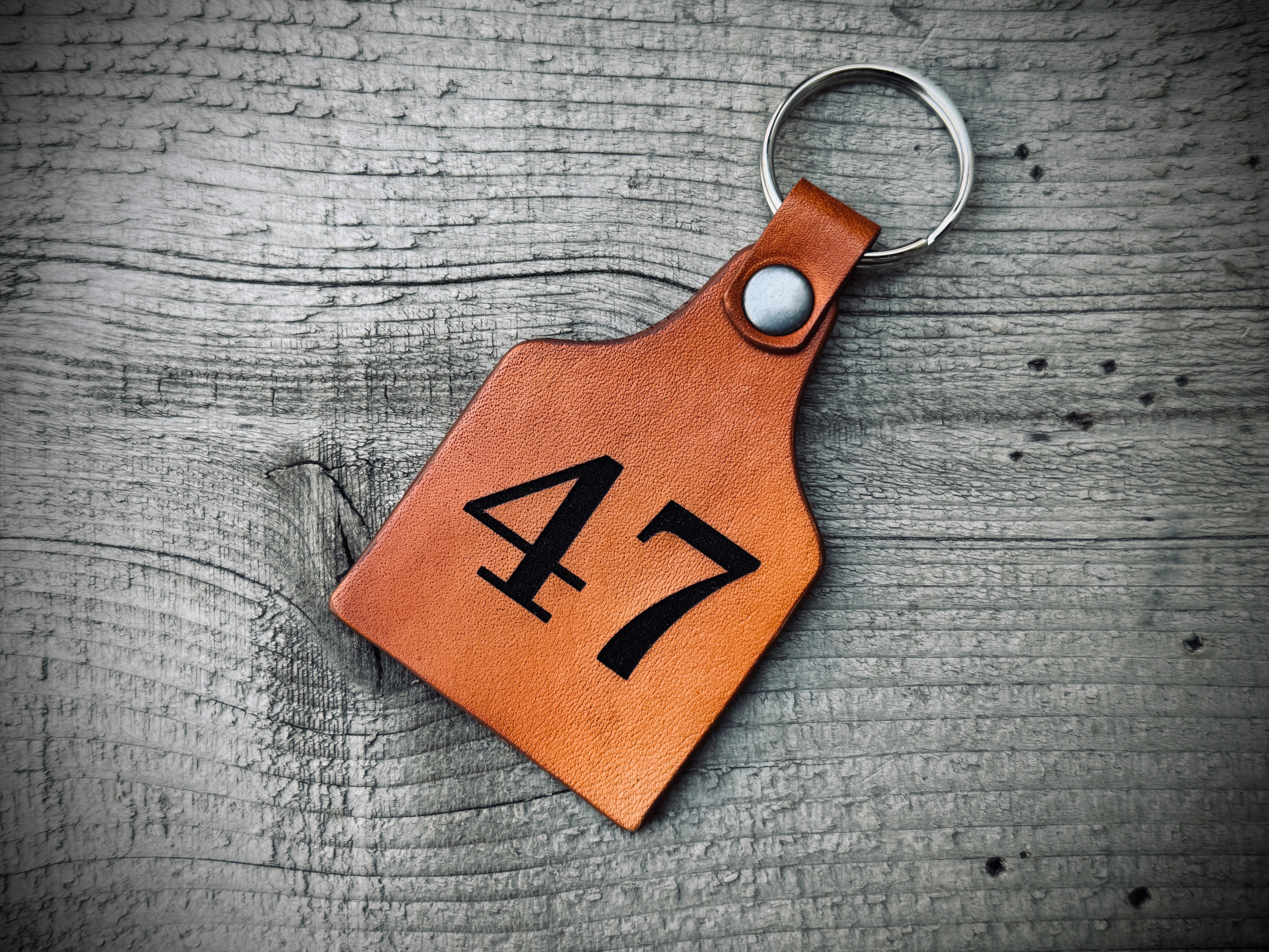 Never Surrender / 47 Leather Key Chain - double side