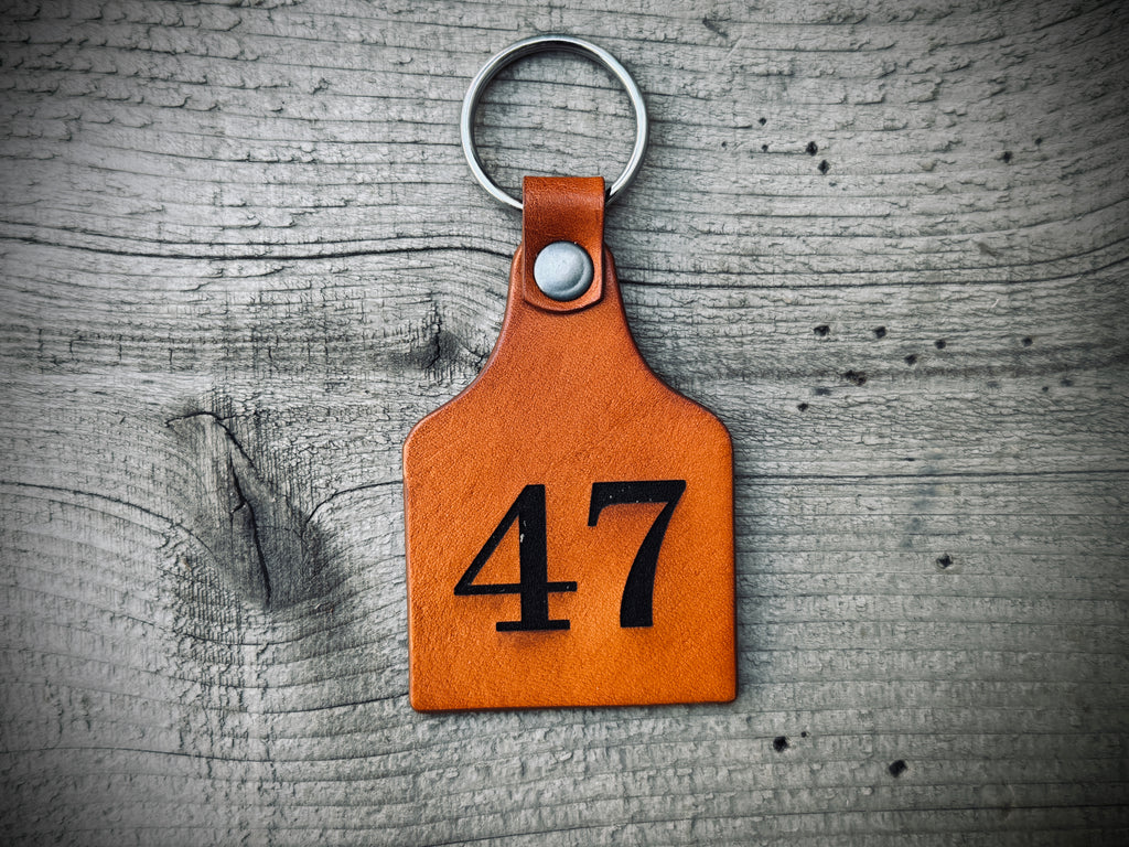 Never Surrender / 47 Leather Key Chain - double side