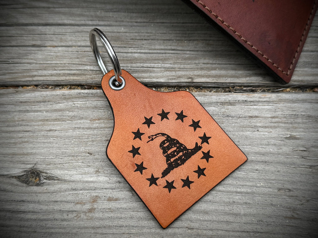 An Appeal to Heaven Engraved Leather Key Chain - handmade in USA