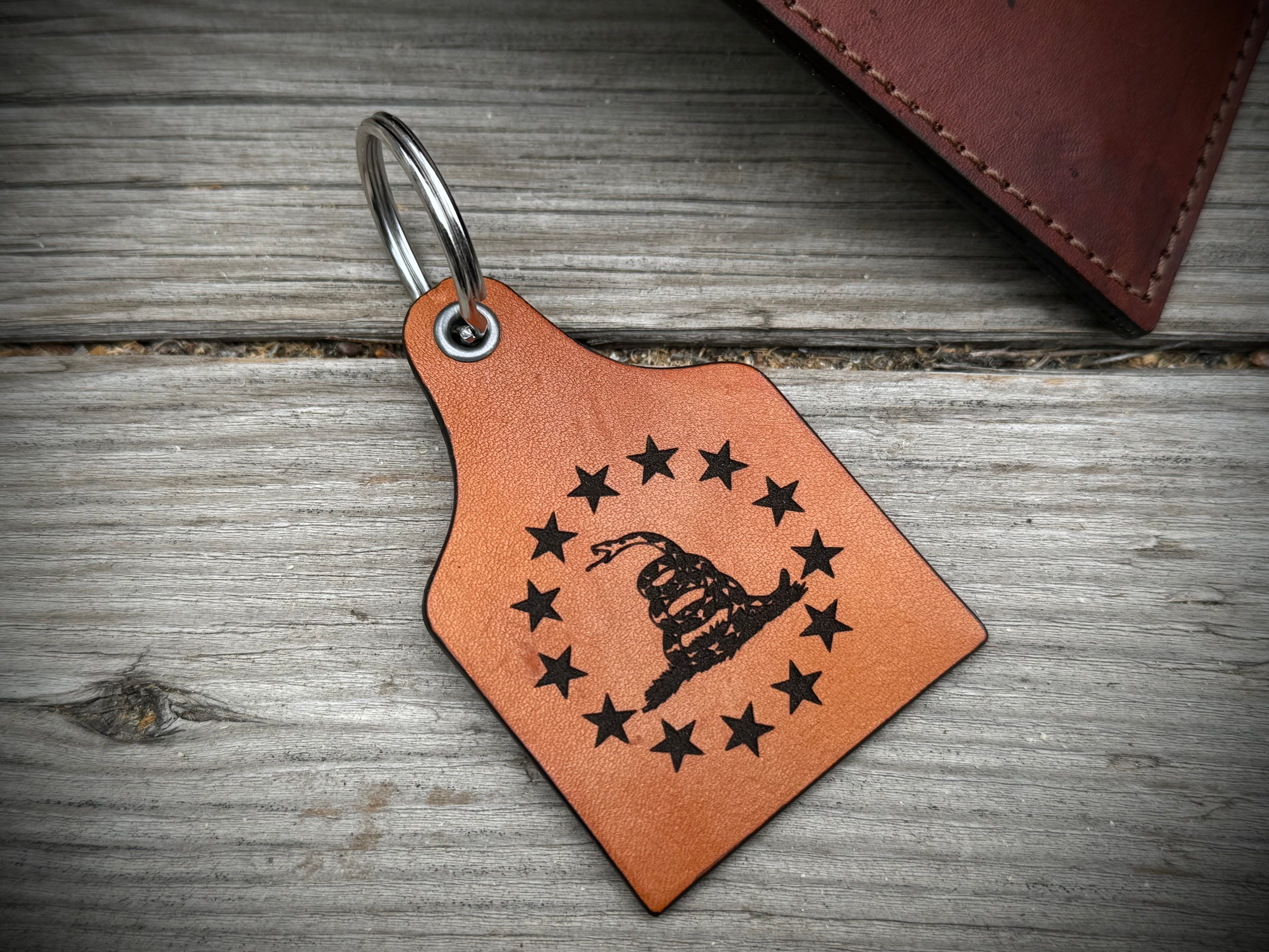 An Appeal to Heaven Engraved Leather Key Chain - handmade in USA