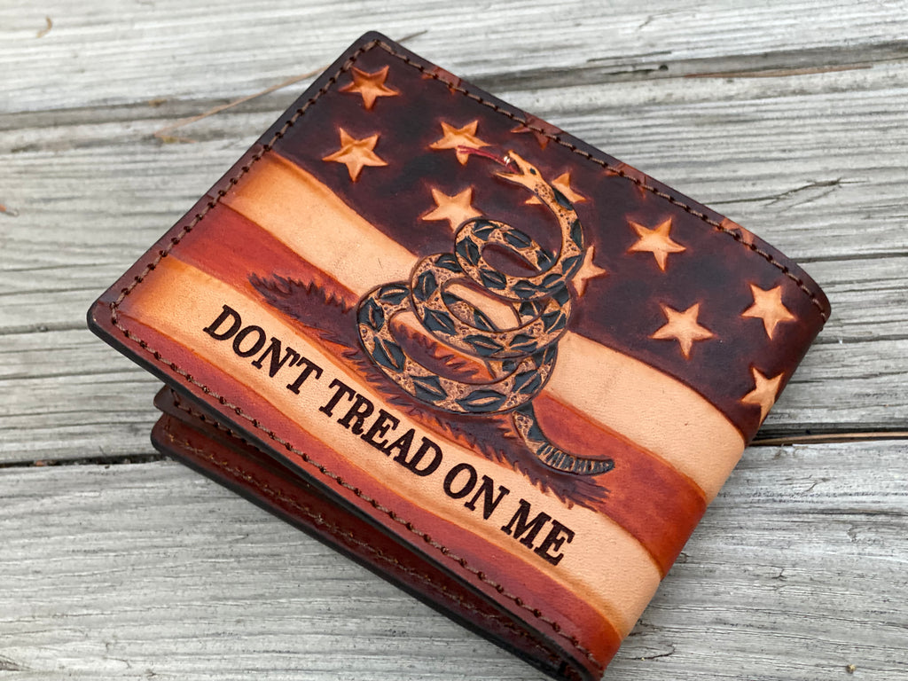 Patriot Bifold / Eagle / We the People / Don't tread on me / American Flag hand tooled / handmade premium leather wallet