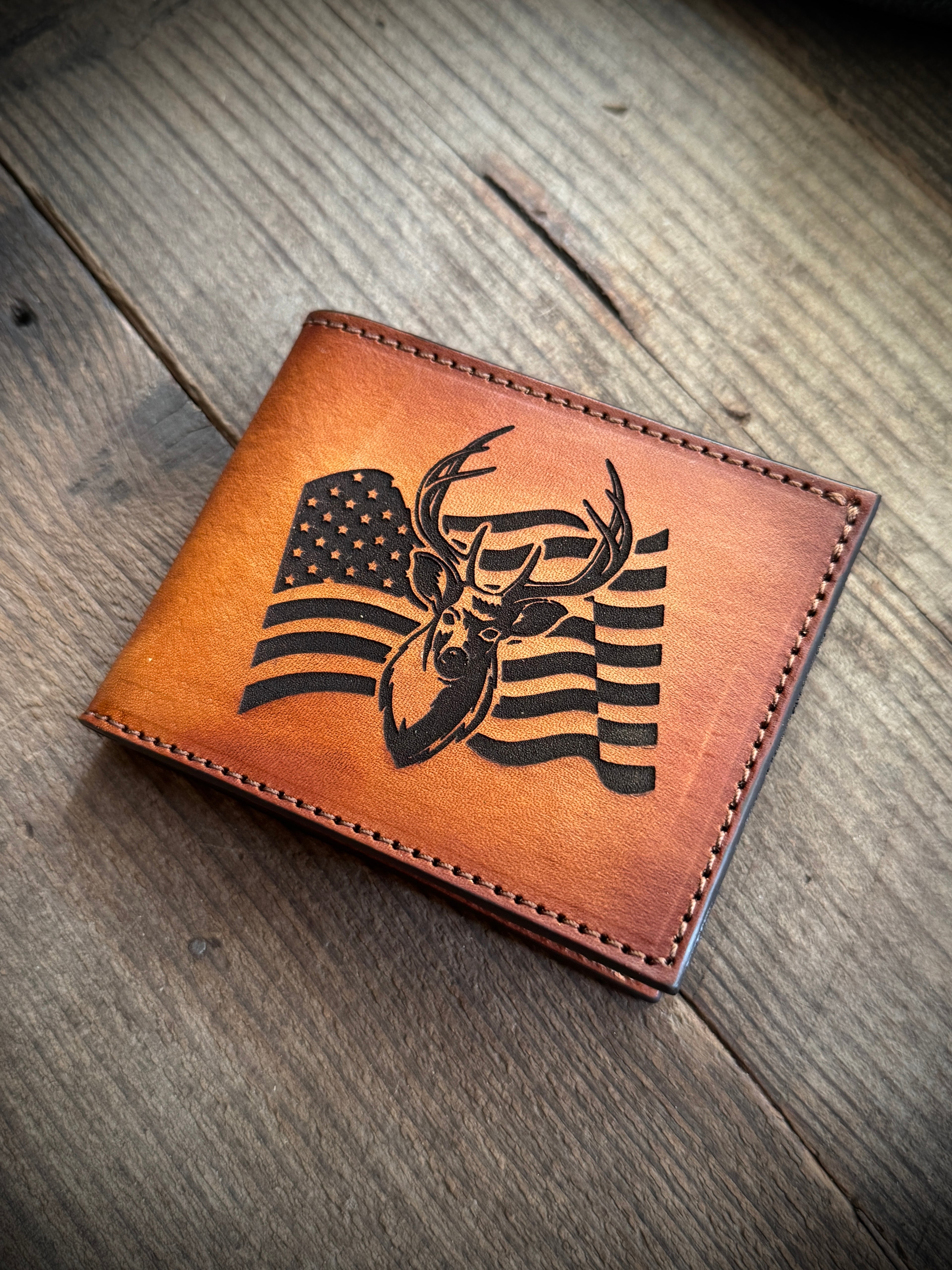 Buck Bifold / Deer / American Hunter Flag Design/ Made in USA