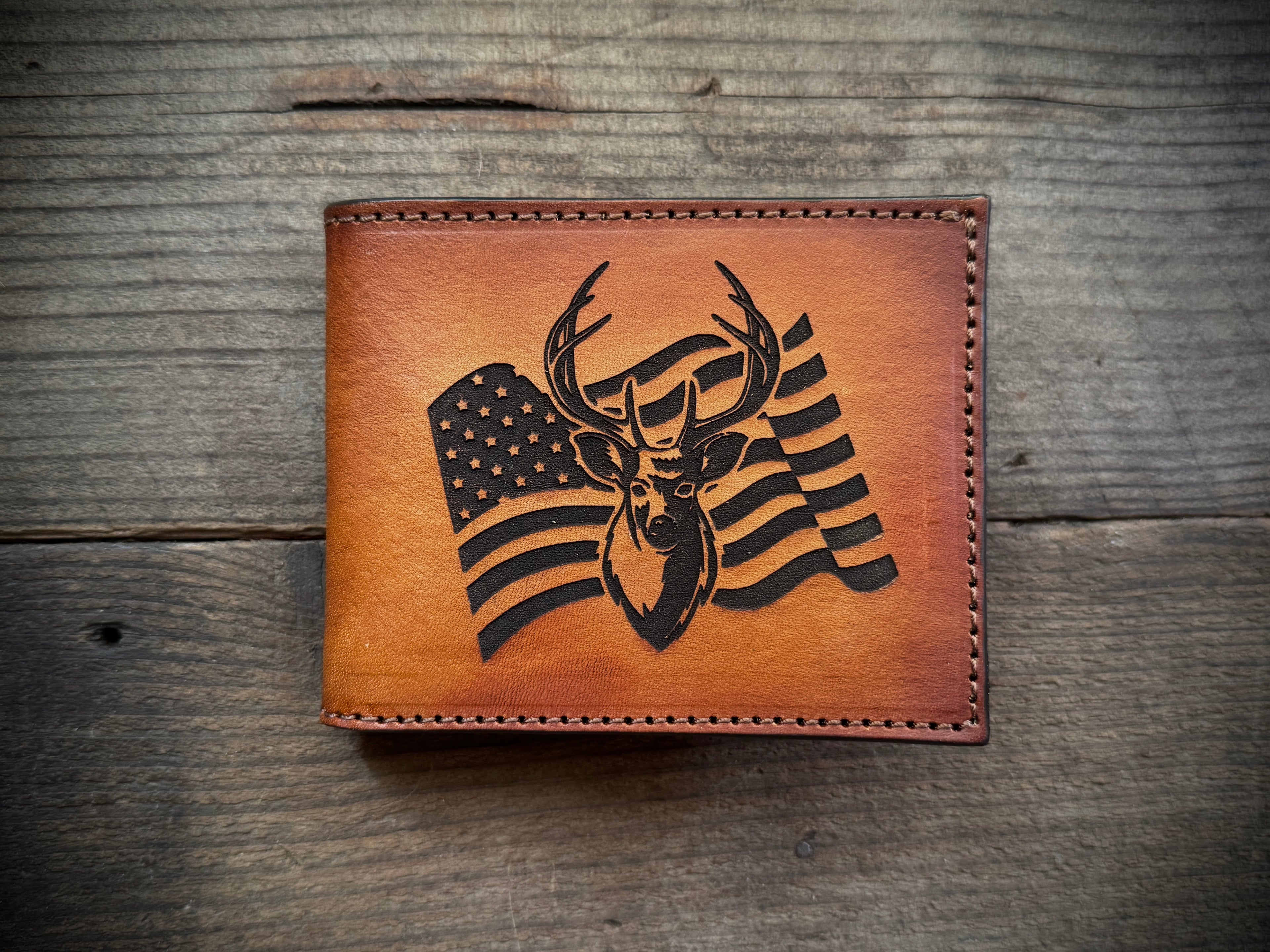 Buck Bifold / Deer / American Hunter Flag Design/ Made in USA