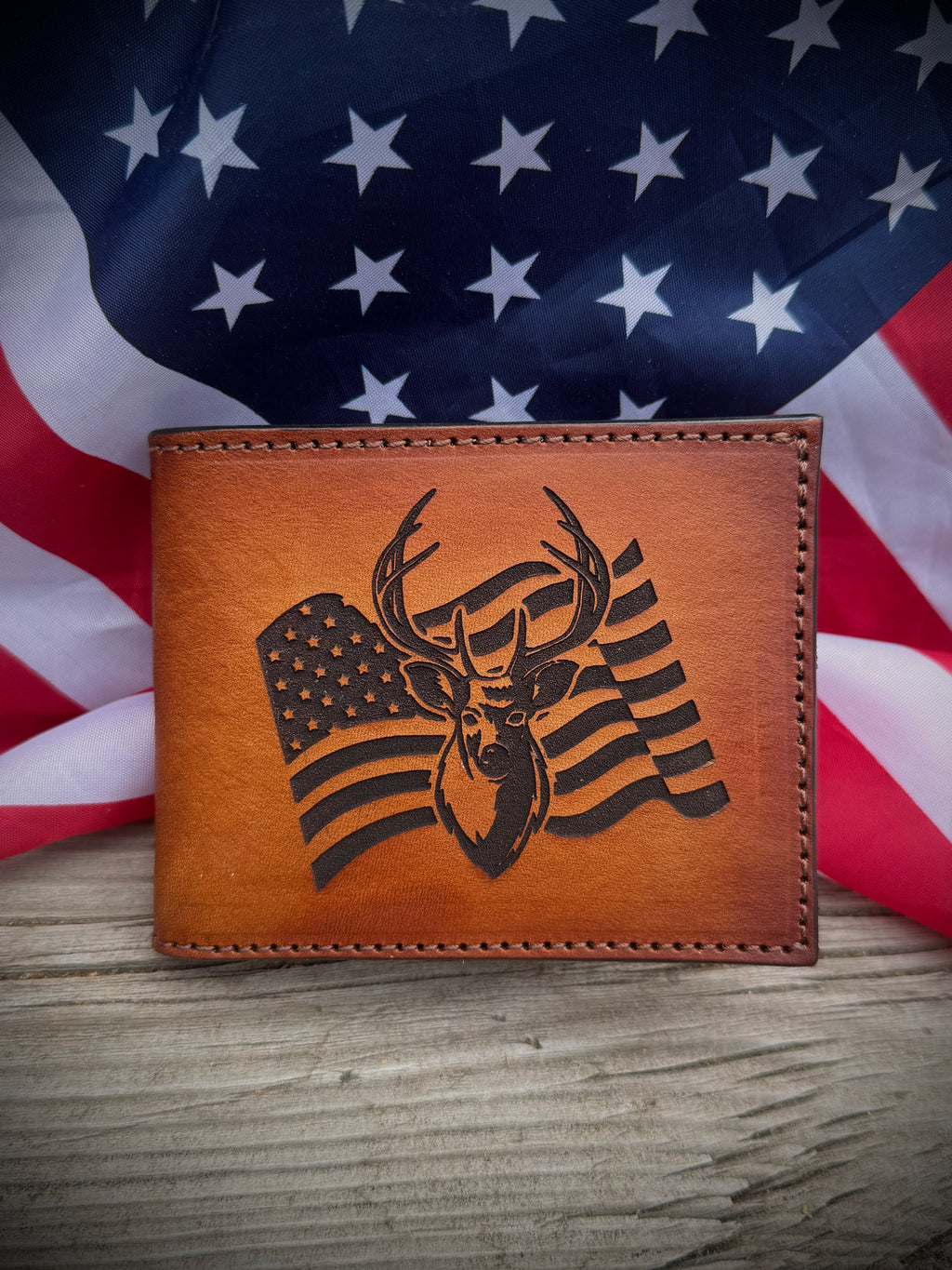 Buck Bifold / Deer / American Hunter Flag Design/ Made in USA