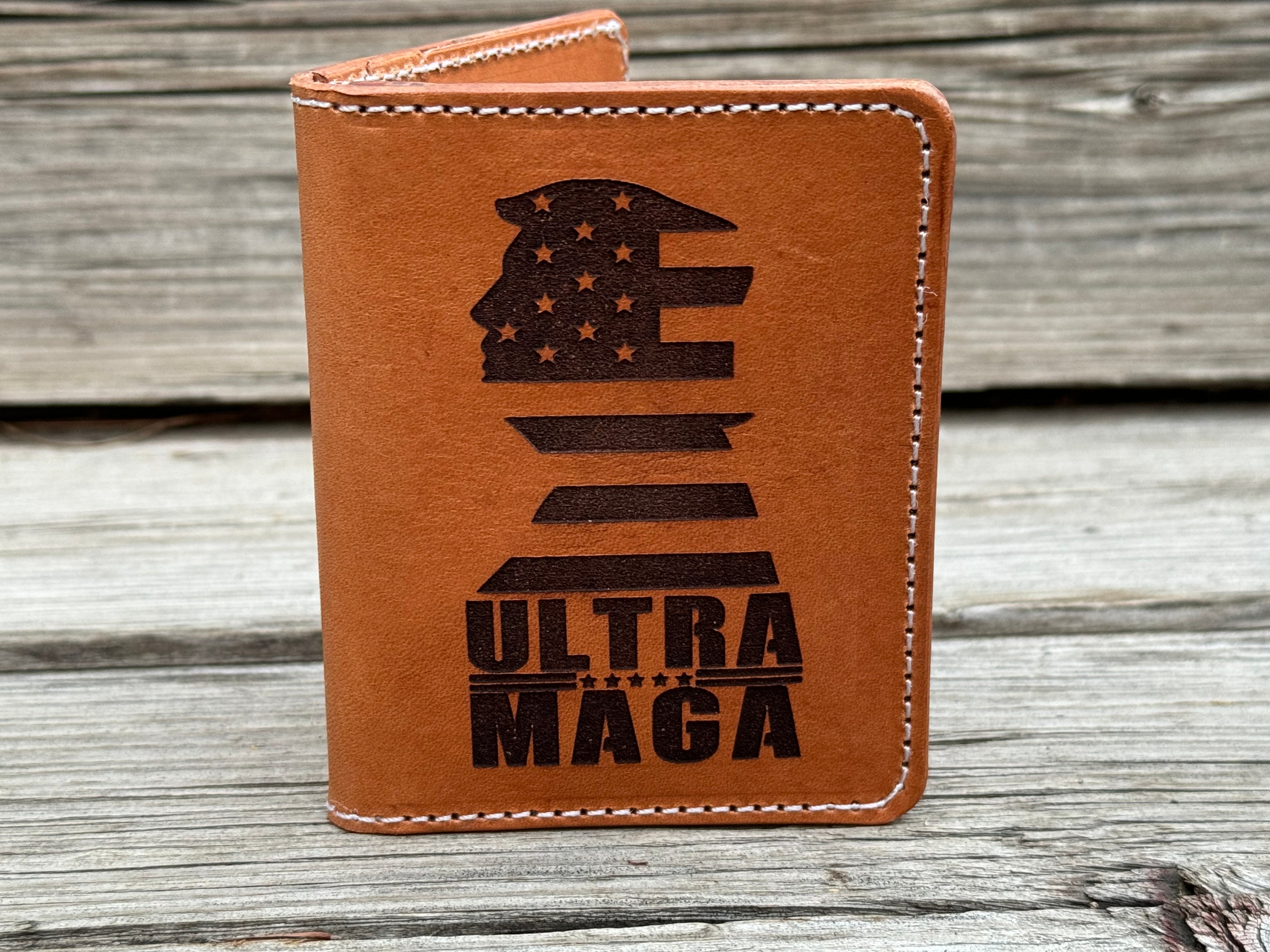 Ultra MAGA - Trump American Flag Silhouette Compact Credit Card Wallet - Made in USA