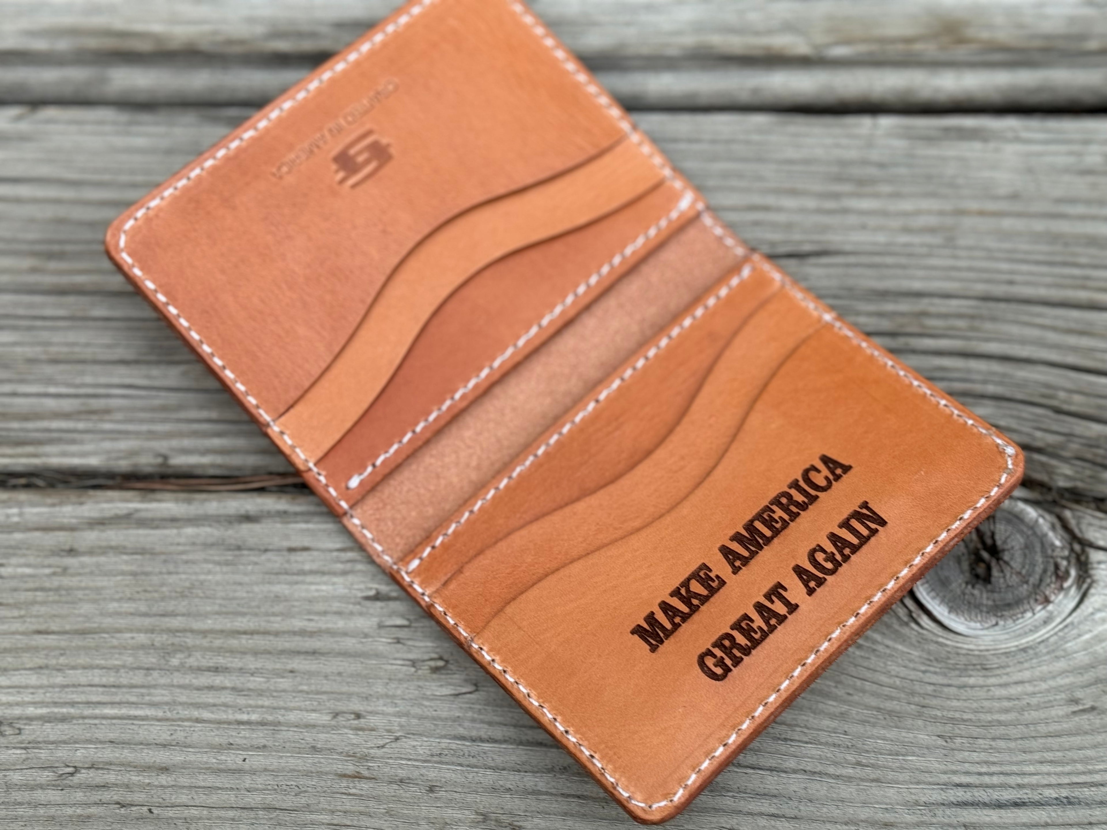 Ultra MAGA - Trump American Flag Silhouette Compact Credit Card Wallet - Made in USA