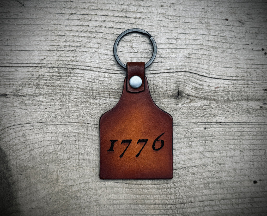 Brown leather with engraved 1776