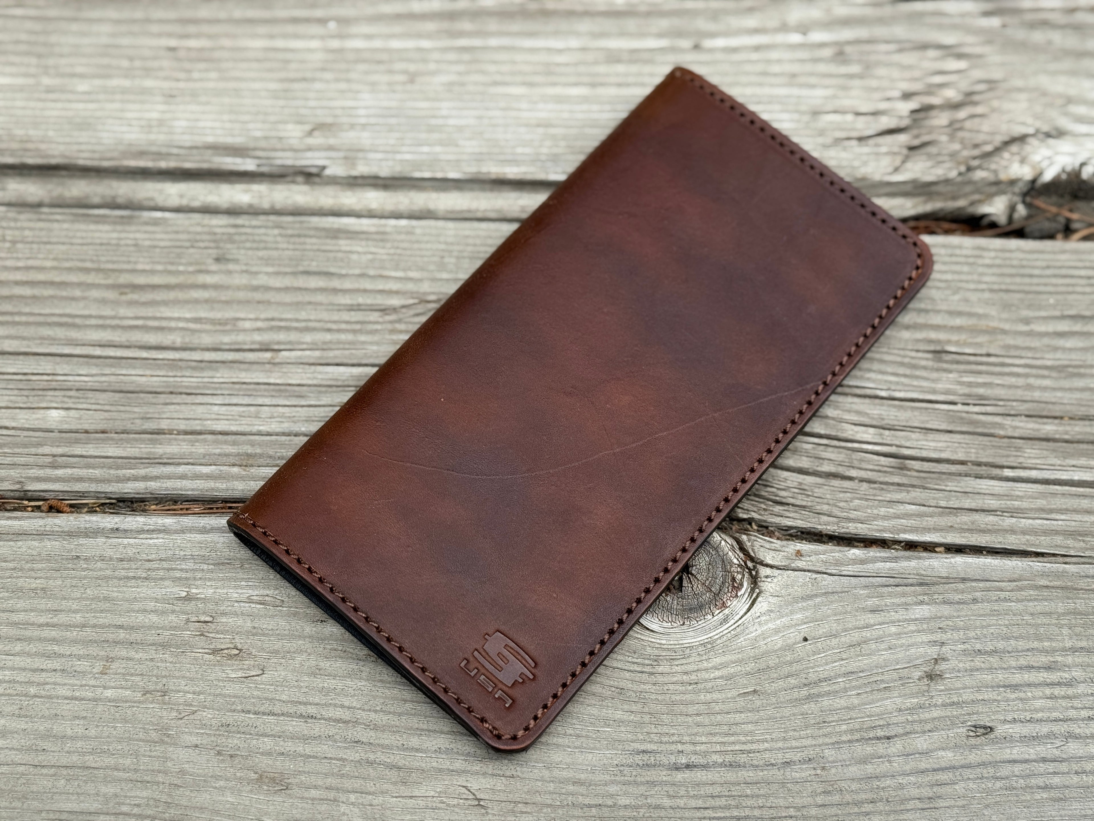 Dapper Longhorn  - Clean and Classy Premium Leather Long Wallet - Handmade in the USA