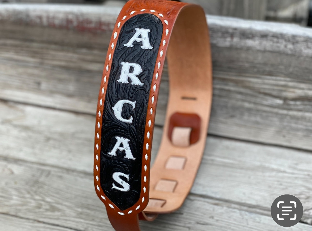 Merle Haggard Style Custom Tooled Western Flare Guitar Strap- Made in the USA