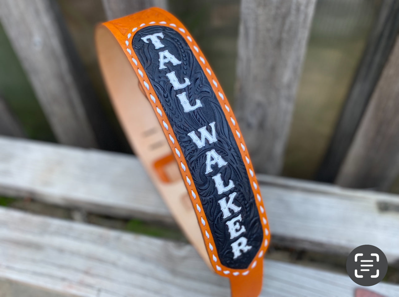 Merle Haggard Style Custom Tooled Western Flare Guitar Strap- Made in the USA