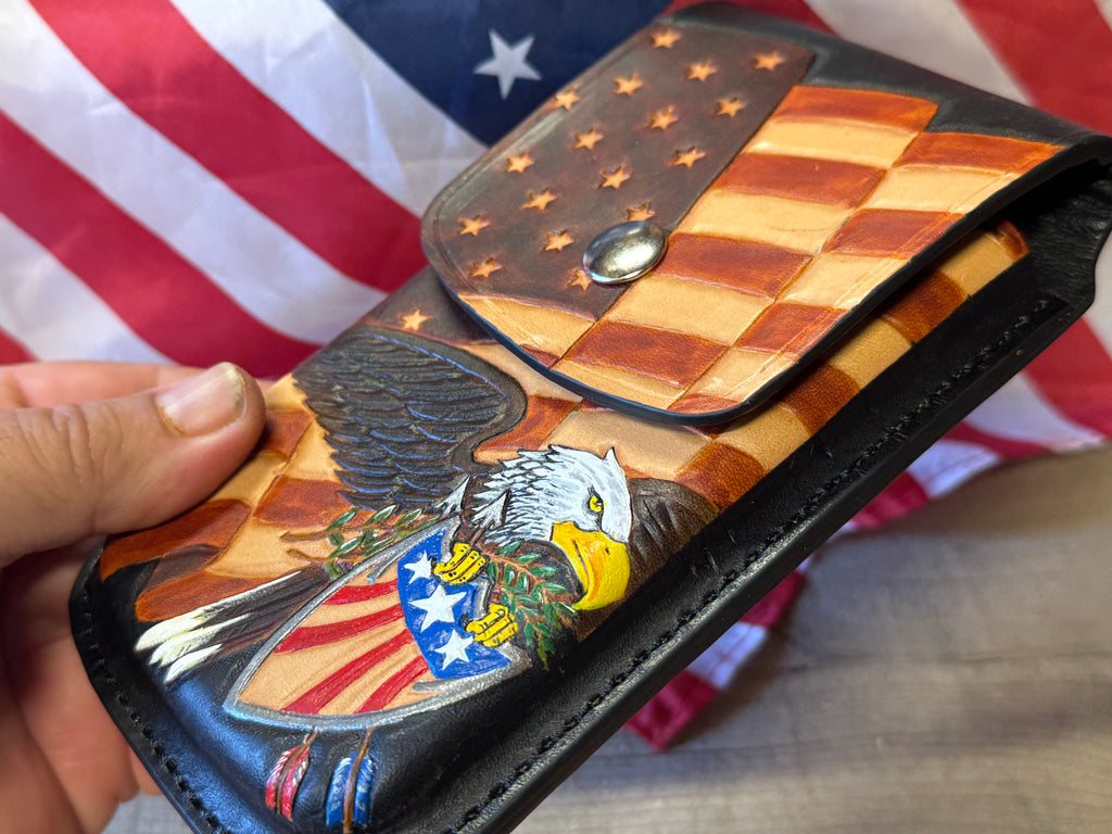 American Pride - Cell Phone Holster - Hand Tooled/ Molded - Crafted in America