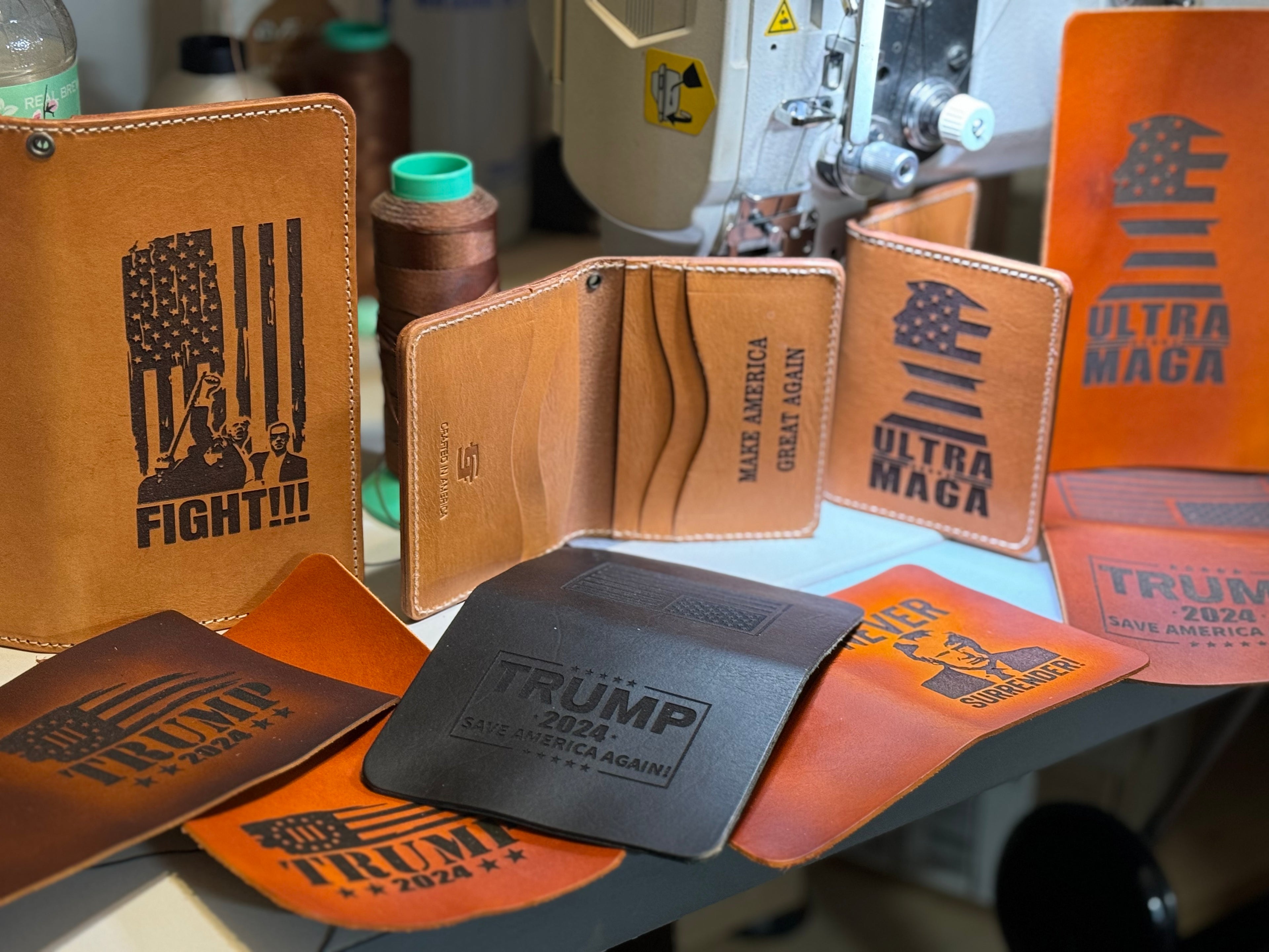 Ultra MAGA - Trump American Flag Silhouette Compact Credit Card Wallet - Made in USA