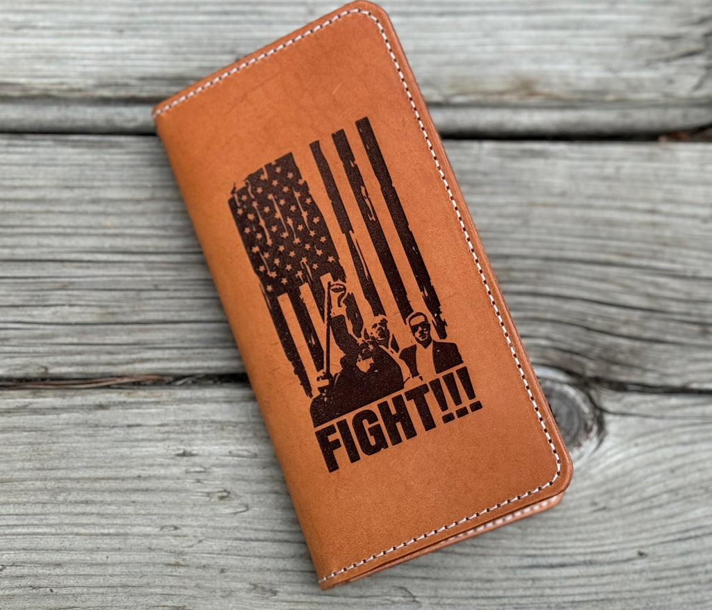 Fight !!! / Trump Butler PA Engraved Premium Long Wallet - Made in USA