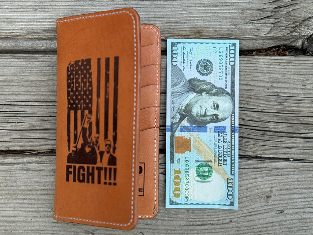 Fight !!! / Trump Butler PA Engraved Premium Long Wallet - Made in USA
