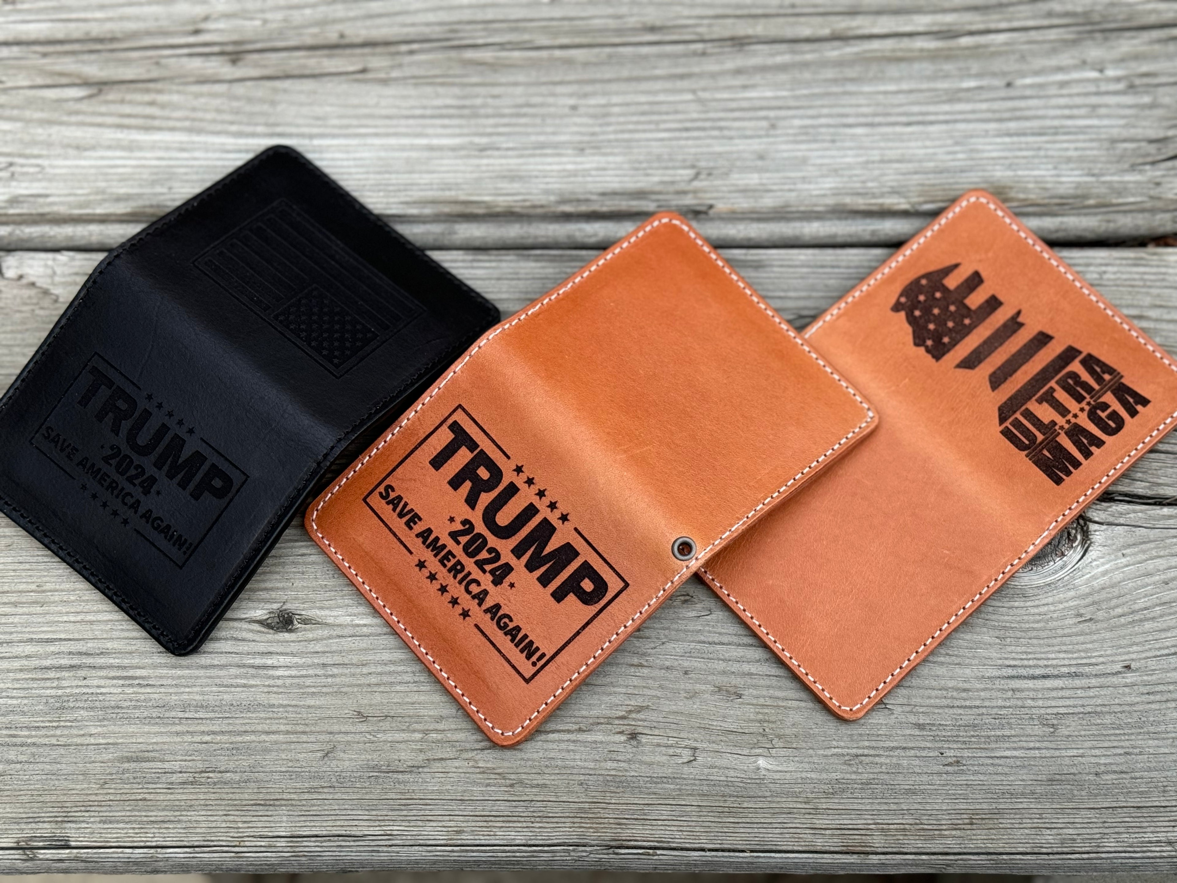 Ultra MAGA - Trump American Flag Silhouette Compact Credit Card Wallet - Made in USA