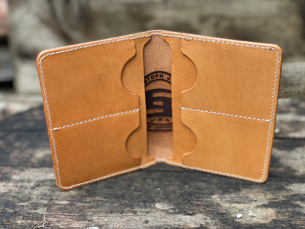 Frontier No. 4 / Clean and Classy Hybrid Style Wallet - Conceria La Perla Azzurra Natural