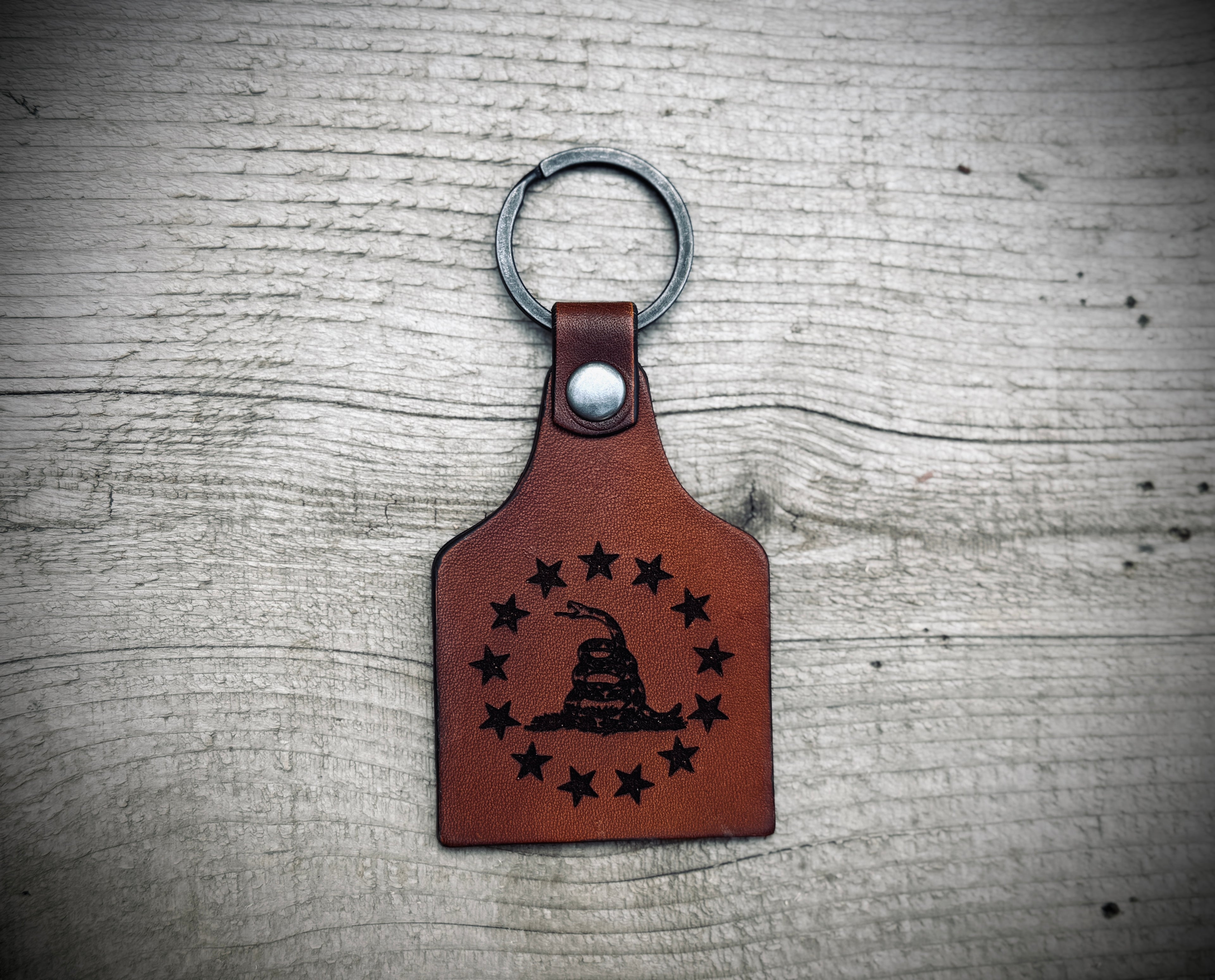 DTOM 1776 - Patriot Gear Laser Engraved Leather Key Ring