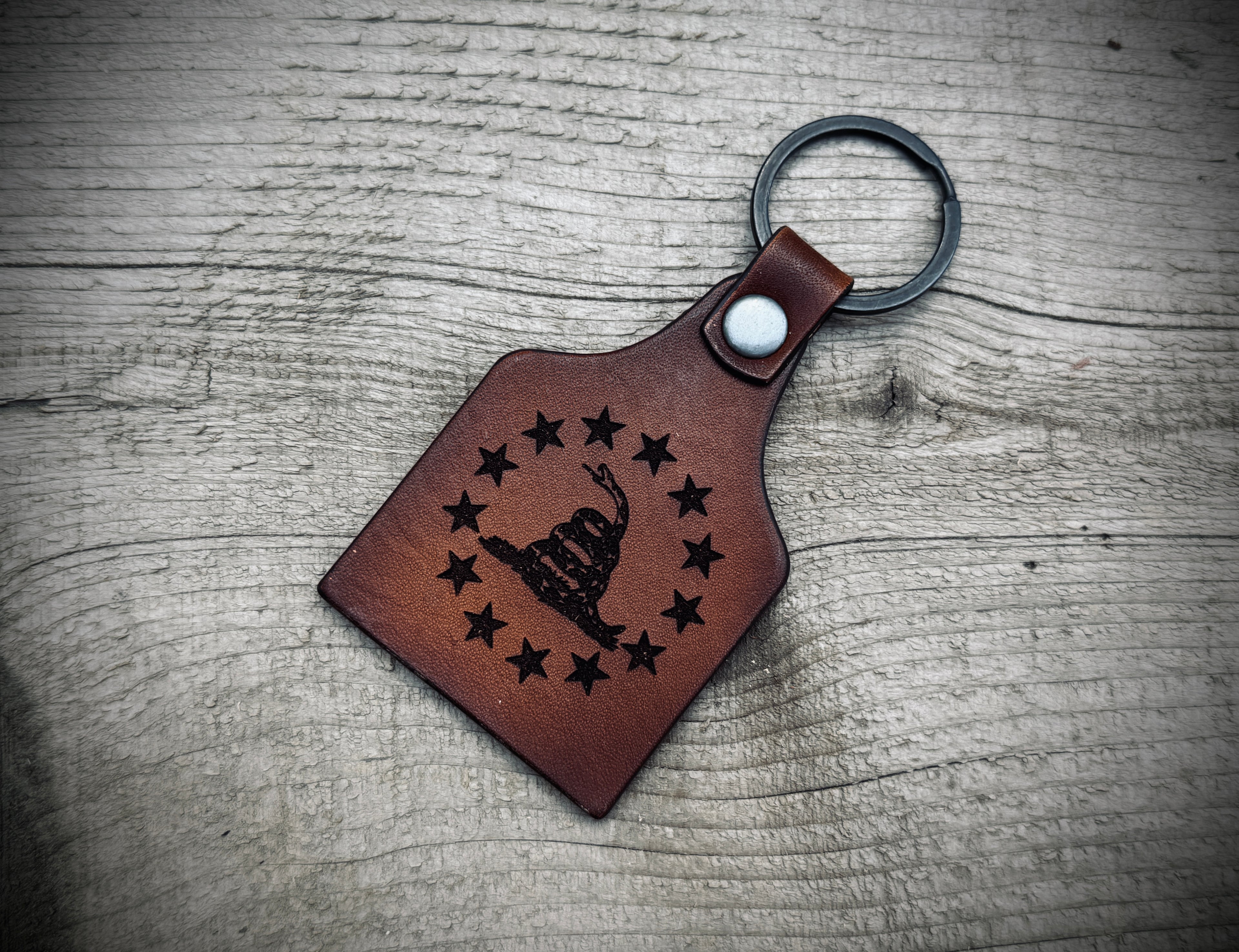 DTOM 1776 - Patriot Gear Laser Engraved Leather Key Ring