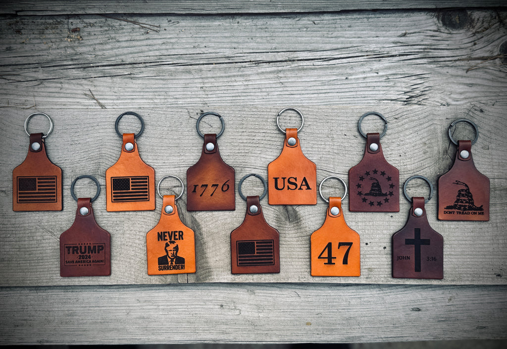 DTOM 1776 - Patriot Gear Laser Engraved Leather Key Ring
