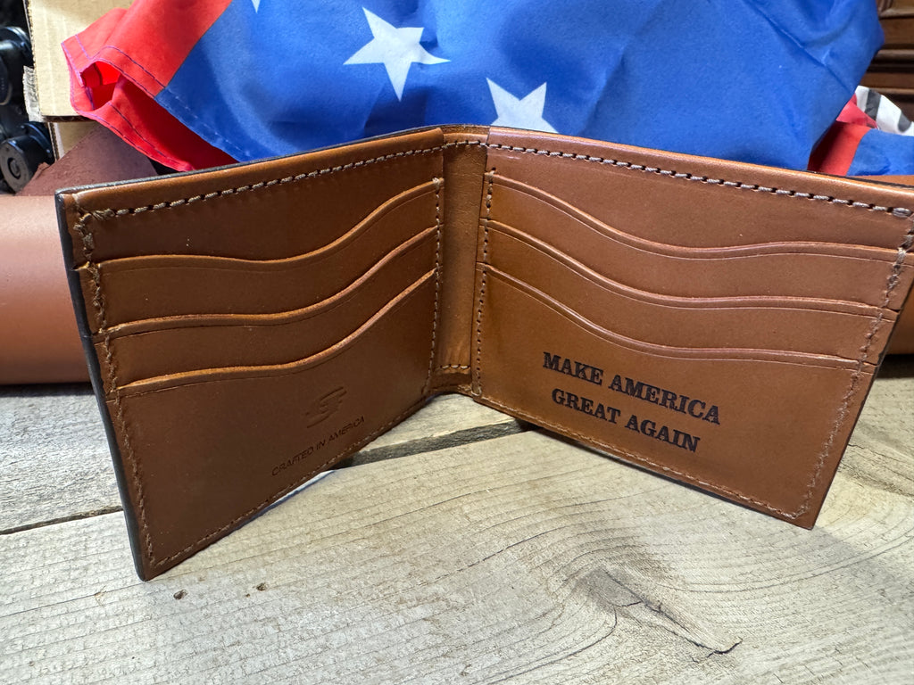 Never Surrender - Trump Butler PA Silhouette Premium Engraved Bifold Wallet