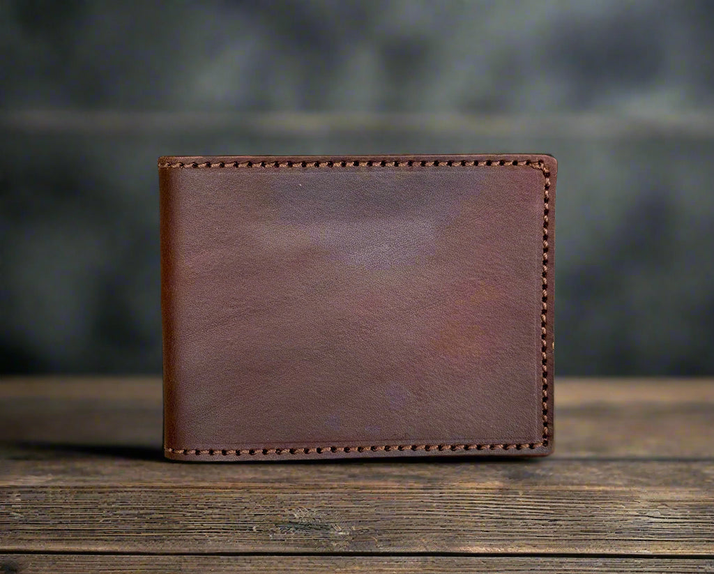 Russet Richie -Classic Bifold Wallet- Clean and Classy Premium Veg Tanned Leather Bifold - Handmade