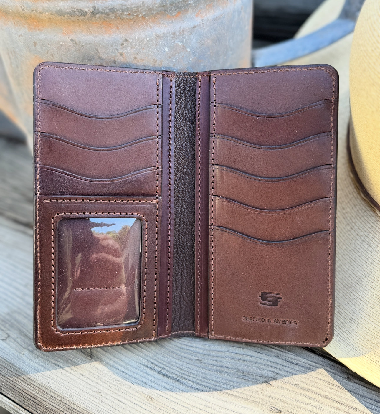 Dapper Longhorn  - Clean and Classy Premium Leather Long Wallet - Handmade in the USA