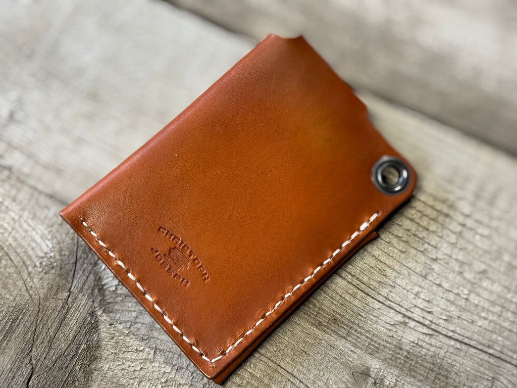 Never Surrender - Engraved Minimalist Leather Credit Card Holder