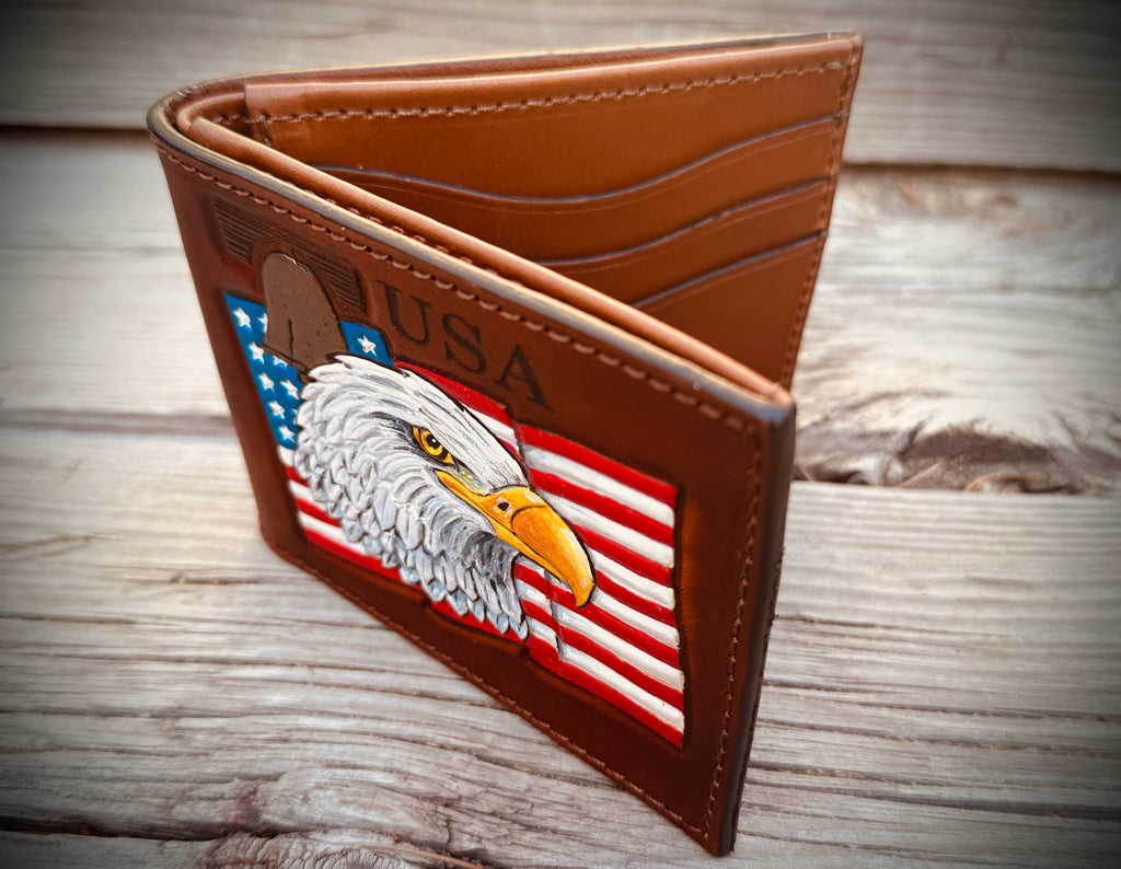 Liberty Eagle Wallet - Hand Tooled and Made in the USA