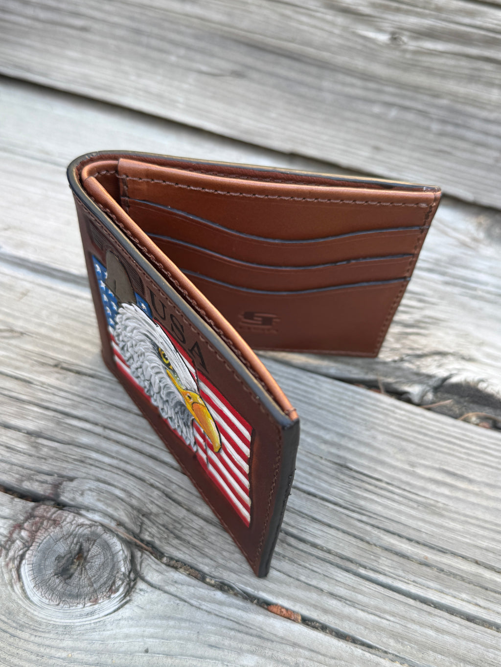 Liberty Eagle Wallet - Hand Tooled and Made in the USA