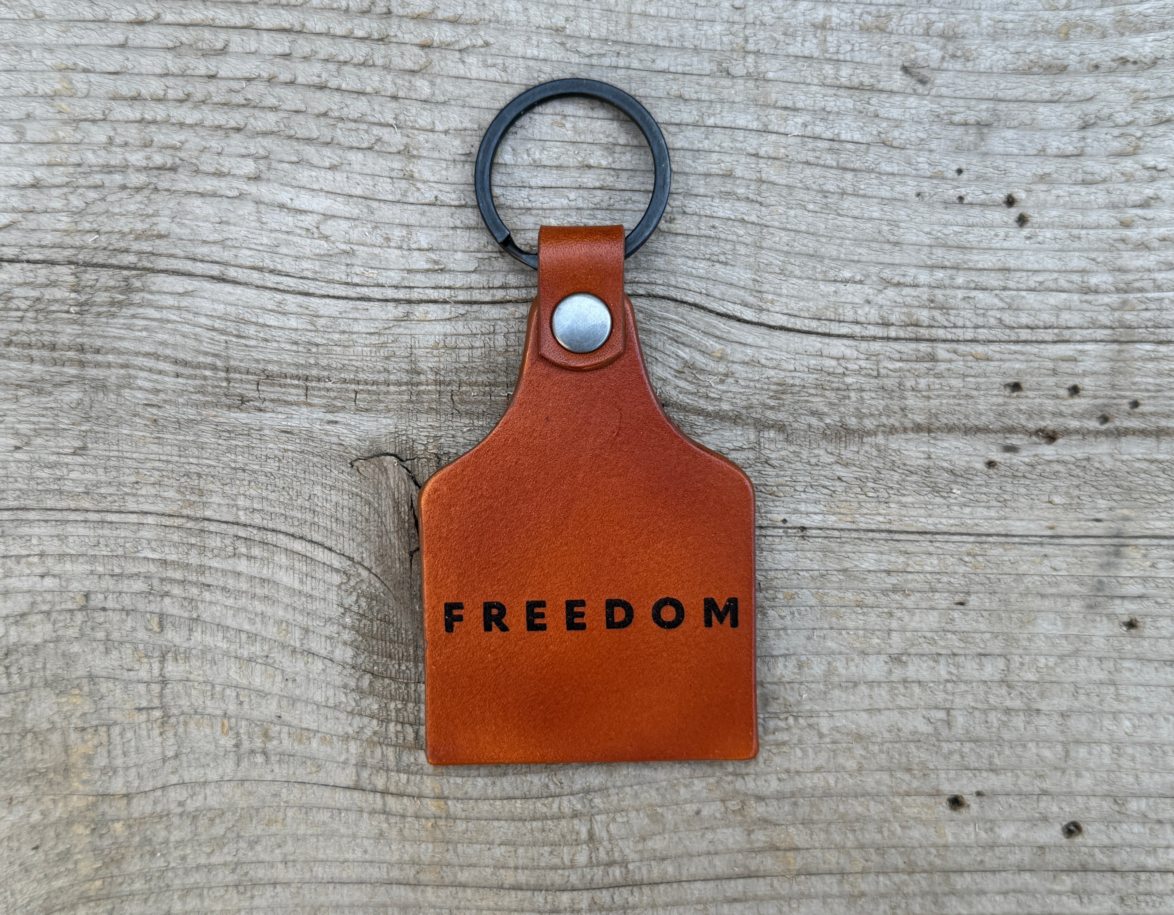 Charlie Kirk Commemorative Laser Engraved Memorial Leather Key Chain